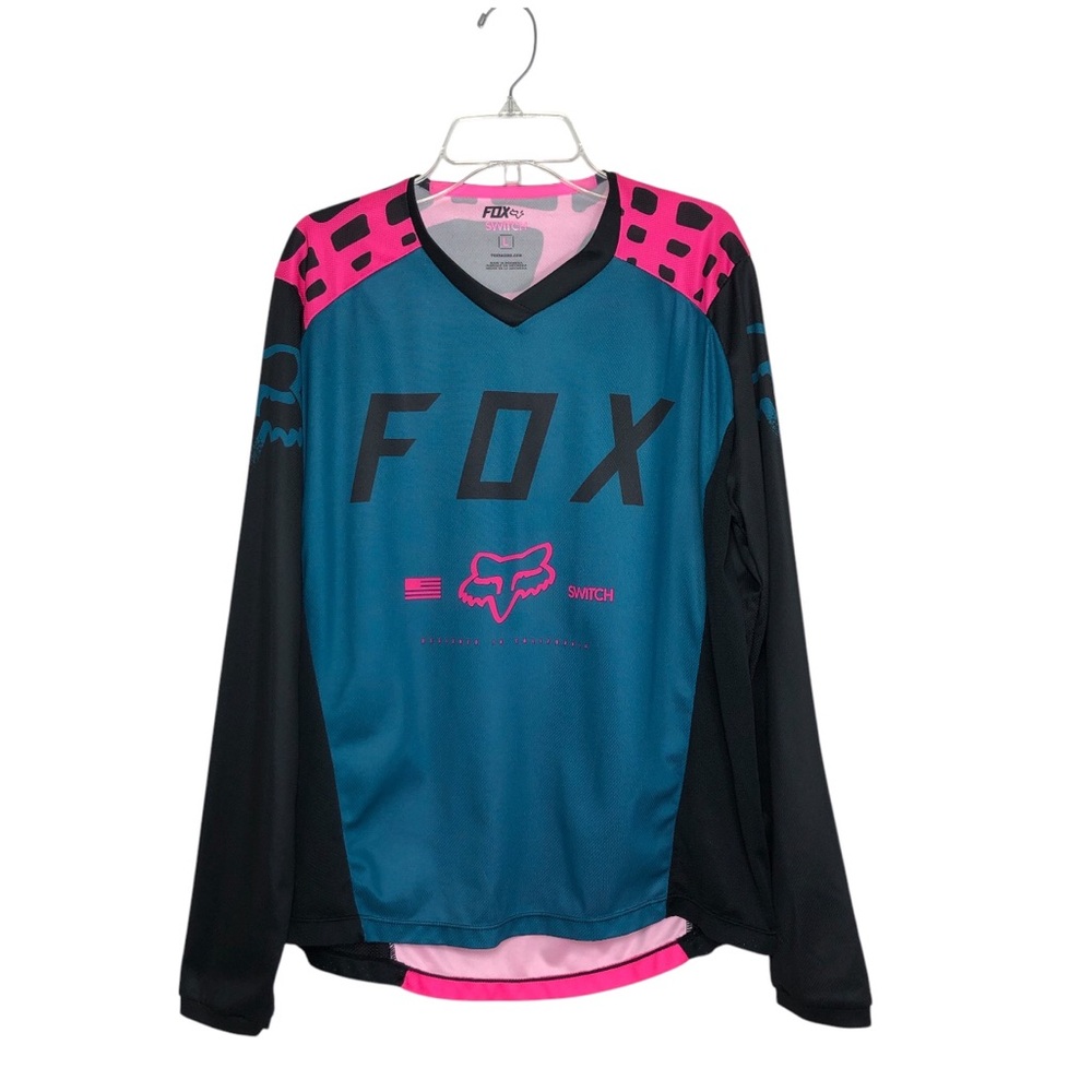 Fox Women's Teal and Pink Long Sleeve Top